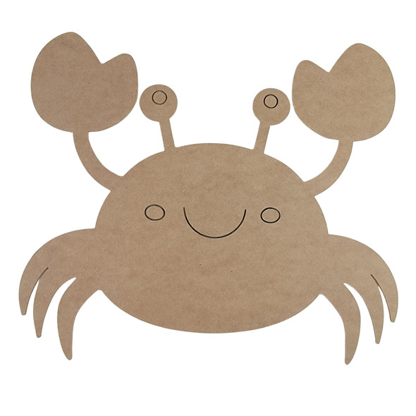 Crab Design, Paint by Line, Wood Craft Cutout WS