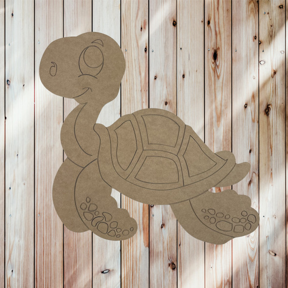 Happy Turtle, Unfinished Craft, DIY Art, Paint By Line, WS