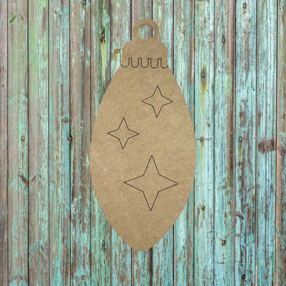 Christmas Star Ornament, Unfinished Wood Cutout, Paint by Line, WS