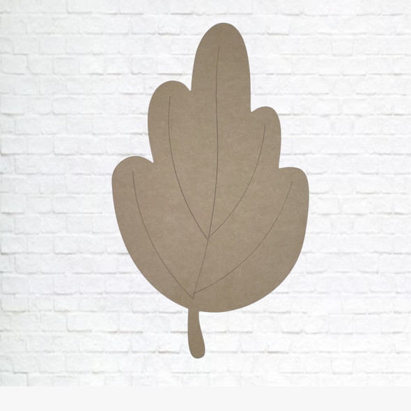 Oak leaf, Unfinished Wood Cutout, Paint by Line, WS