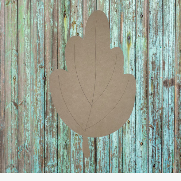 Oak leaf, Unfinished Wood Cutout, Paint by Line, WS