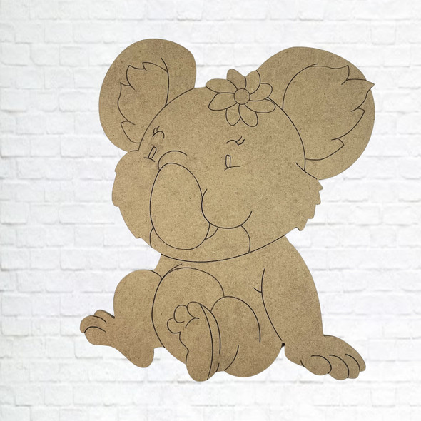 Koala Bear, Unfinished Wood Cutout, Paint by Line, WS