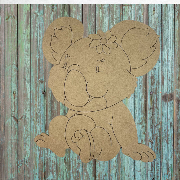 Koala Bear, Unfinished Wood Cutout, Paint by Line, WS