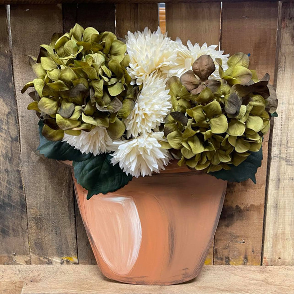 Terracotta Flower Pot Base for Artificial Flowers,  Wood Cutout, Paint by Line WS