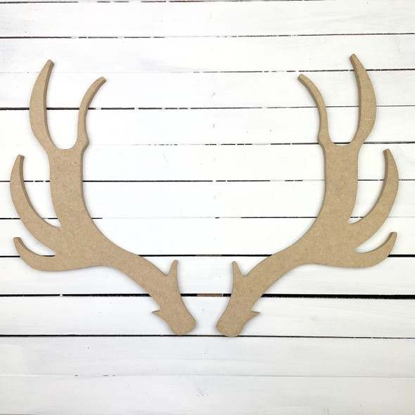 Large Elk Antlers, Unfinished Wooden Craft Shape