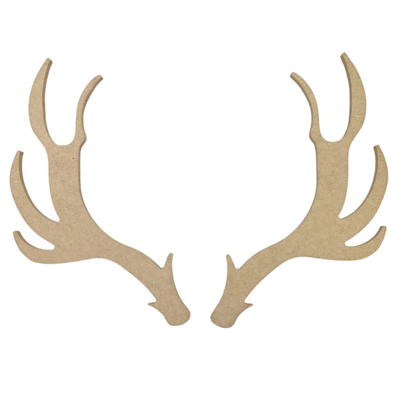 Large Elk Antlers, Unfinished Wooden Craft Shape