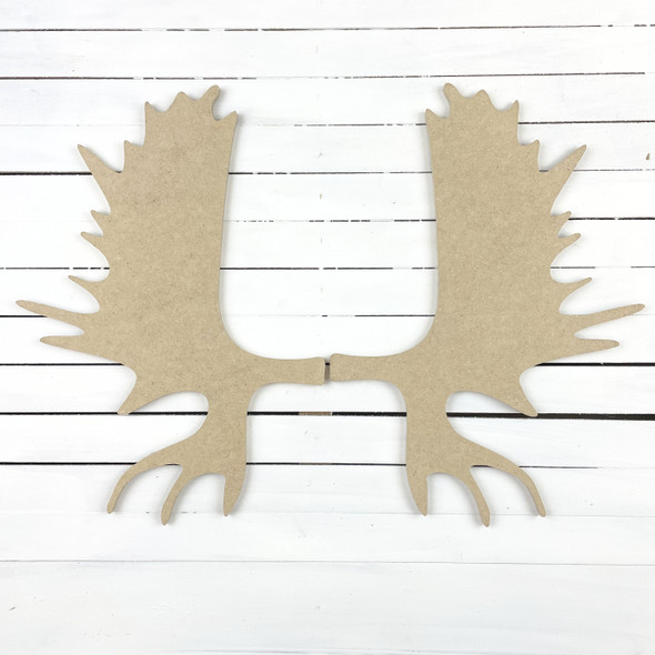 Moose Antlers, Unfinished Wooden Craft Cutout