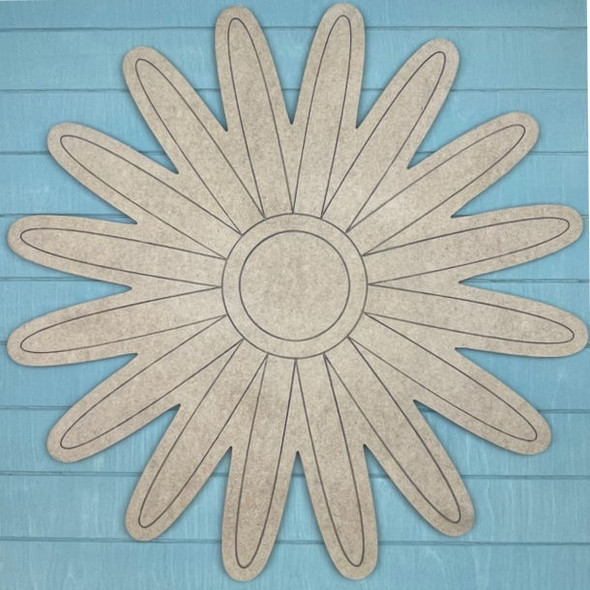 Sunshine Flower Paint by Line, Unfinished MDF Craft Shape