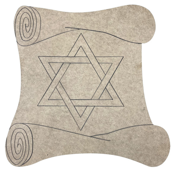 Unfinished Star of David scroll