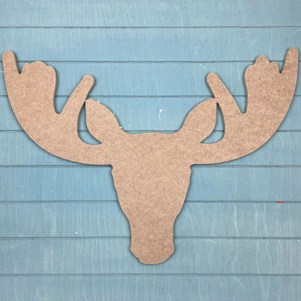 Reindeer Head Wide Antler Wall Art,  Christmas Craft Shape