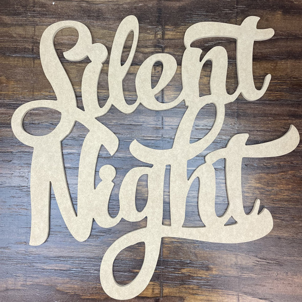 Silent Night Script Word, Unfinished Craft Project WS