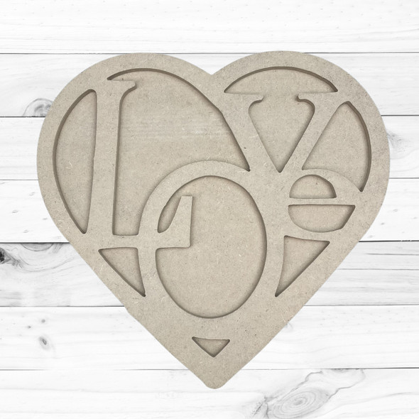 Love Heart Valentine Layered Art Set, 2-Piece Craft Décor Kit