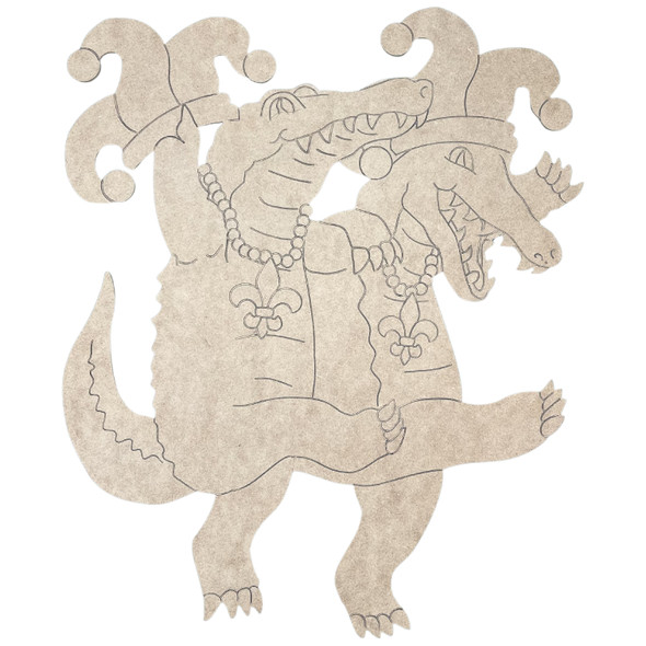 Dancing Mardi Gras Alligators, Unfinished Craft, DIY Art, WS