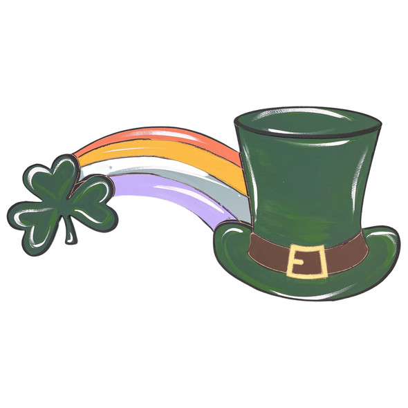 Leprechaun Hat with Rainbow, Unfinished Craft, DIY Art, WS