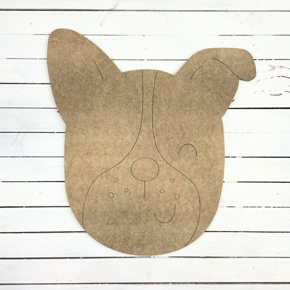 Puppy Dog with Engraving, Unfinished Craft Shape