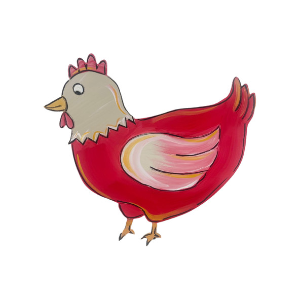 Hena the Hen, Farm Yard Animals, Chicken Craft Shape, Kids Craft Shape Line, Unfinished Craft Shape