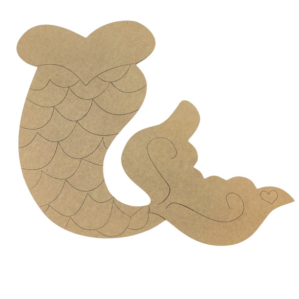 Fun Mermaid Tail, Kids Craft Shape, Unfinished Craft Shape