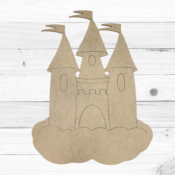 Castle in the Clouds, Fairytale Shape, Kids Craft Shape, Unfinished Craft Shape