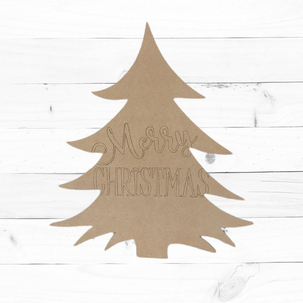 Merry Christmas Tree,  Paint by Line,  Christmas Shape, Unfinished Craft Shape, WS