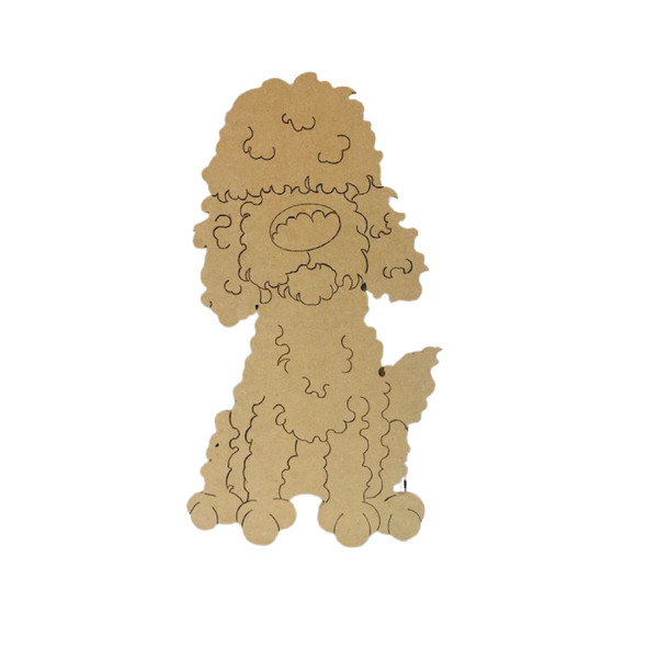 Labradoodle, Paint by Line, Shape, Unfinished Craft Shape