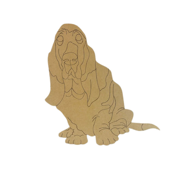 Basset Hound, Paint by Line, Shape, Unfinished Craft Shape