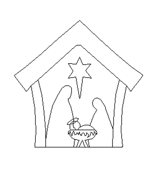 Nativity, Paint by Line, Shape, Unfinished Craft Shape