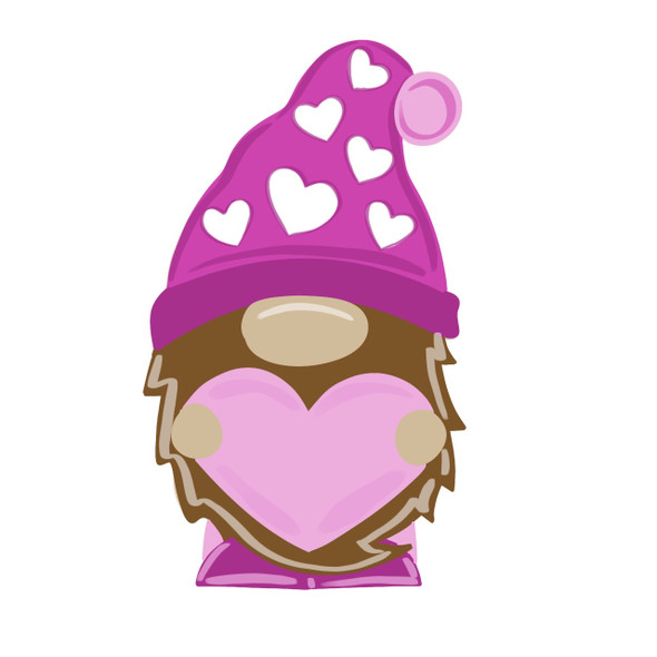 Gnome with Hearts, DIY Craft Art, Unfinished Craft