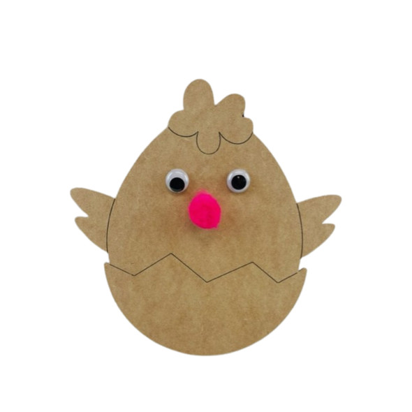 Easter Kids Craft Hatching Chick Set, 12" on 1/8" MDF Shape