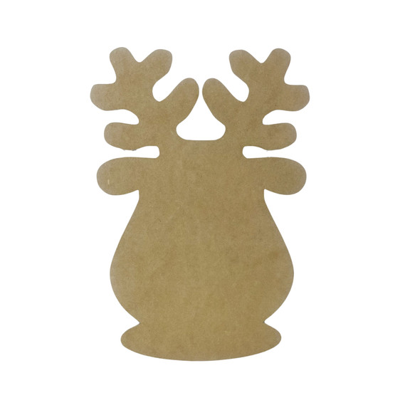 Reindeer Head,  Christmas Craft Shape, Wooden Cutout