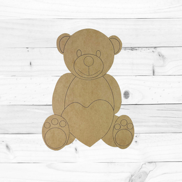 Unfinished Bear with Heart