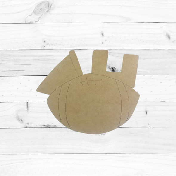 Football Door Hanger, Kids Shape Unfinished Wood Cutout, Paint by Line