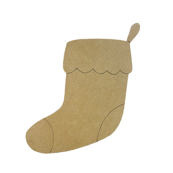 Christmas Stocking, Christmas Shape, Wood Cutout, Shape, Paint by Line 
