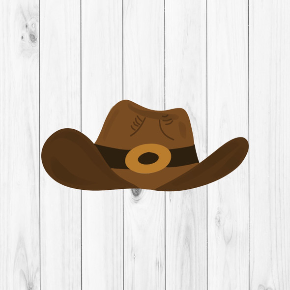 Western Hat with Buckle, Western Shape Unfinished Wood Cutout