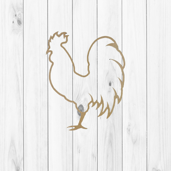 Rooster Outline, Basic Shape, Unfinished Wood Craft Shape