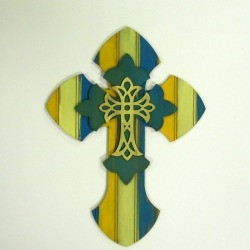 Wood Unfinished Cross Kit 2 Layered Crosses 16'' Sets Paintable Craft WS