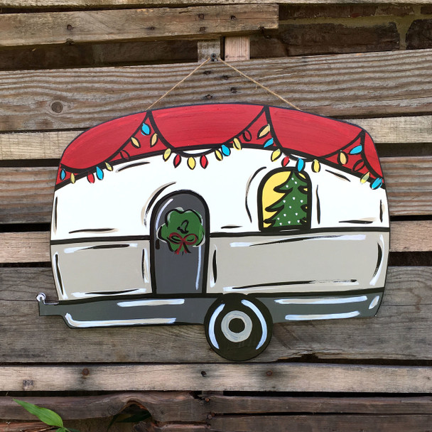 Retro Camper Unfinished Cutout, Wooden Shape,  Paintable MDF DIY Craft WS