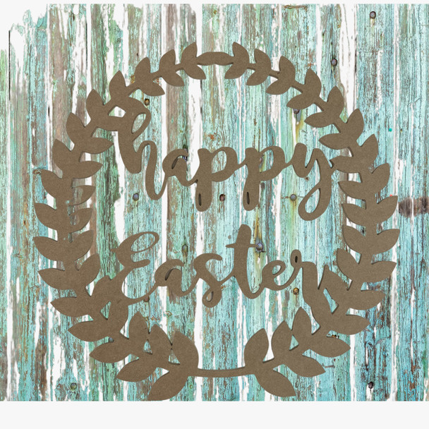Unfinished Roman Wreath"Happy Easter" Word Phrase