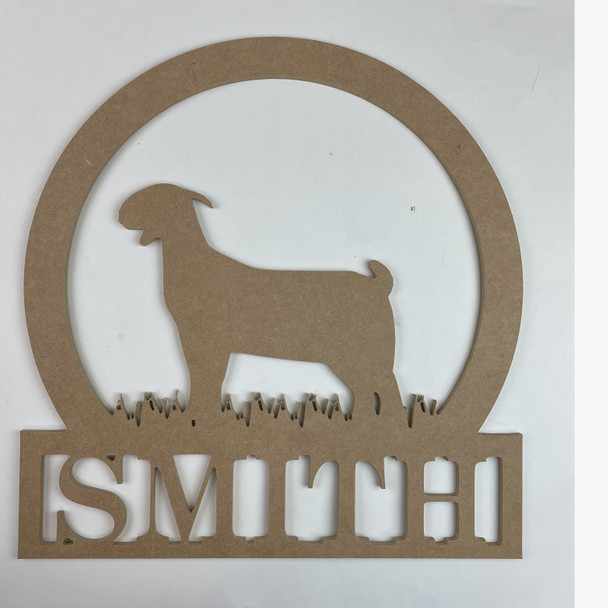Goat 2, Custom Family Name Frame, Unfinished Wooden Sign WS