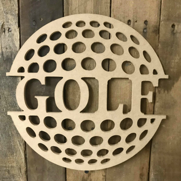 Golf , Custom Family Name Frame, Unfinished Wooden Sign WS