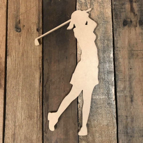 Woman Golfer Swinging Unfinished WS