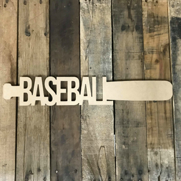 Baseball Bat, Custom Family Name Frame, Unfinished Wooden Sign WS