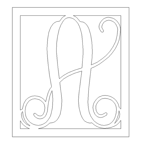Square Letter Framed Monogram WS
