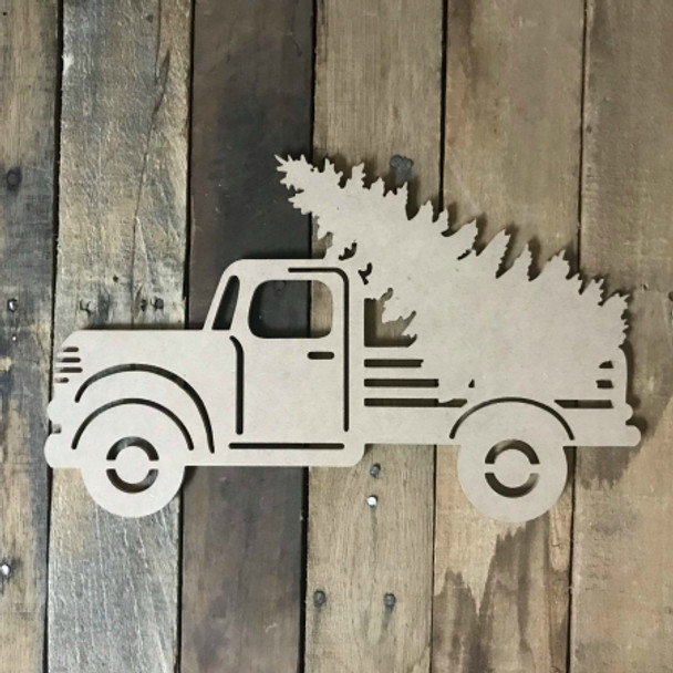 Truck with Christmas Tree Unfinished WS