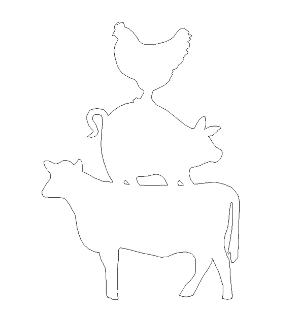 Chicken Pig Cow Connected Unfinished WS