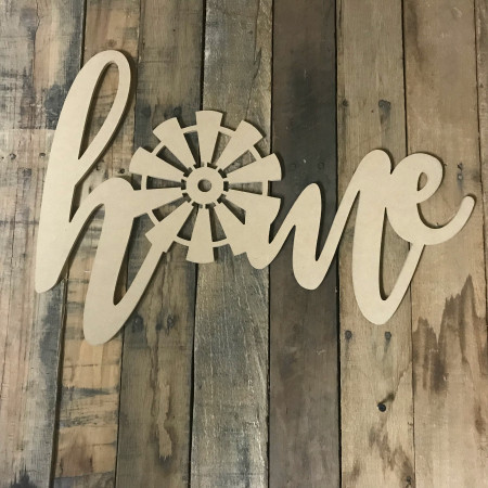 Home with Windmill (MDF) Cutout - Unfinished  WS