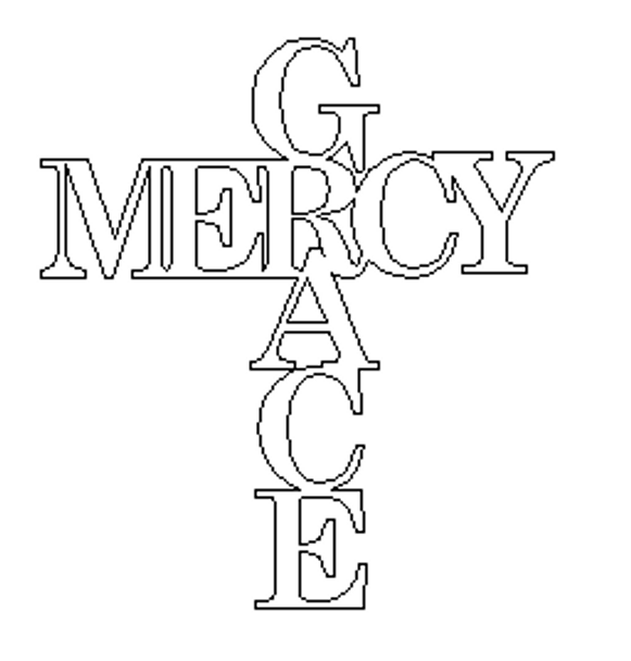 Grace and Mercy (MDF) Cutout - Unfinished  DIY Craft WS