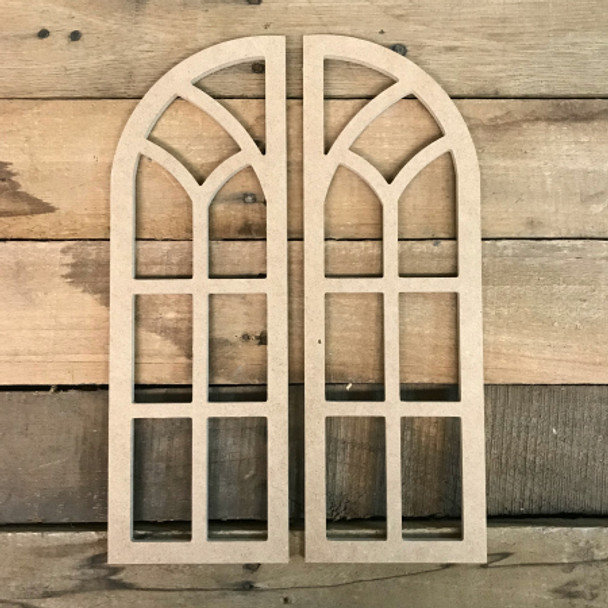 Unpainted Wall Cathedral Arch Craft Decor,  Wooden Cutout Craft