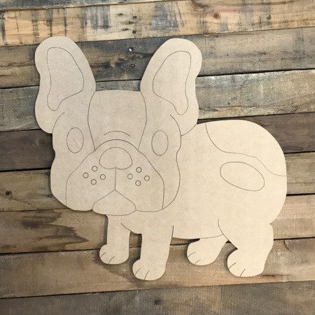 Paint by Line, French Bulldog DIY, Unfinished Wooden