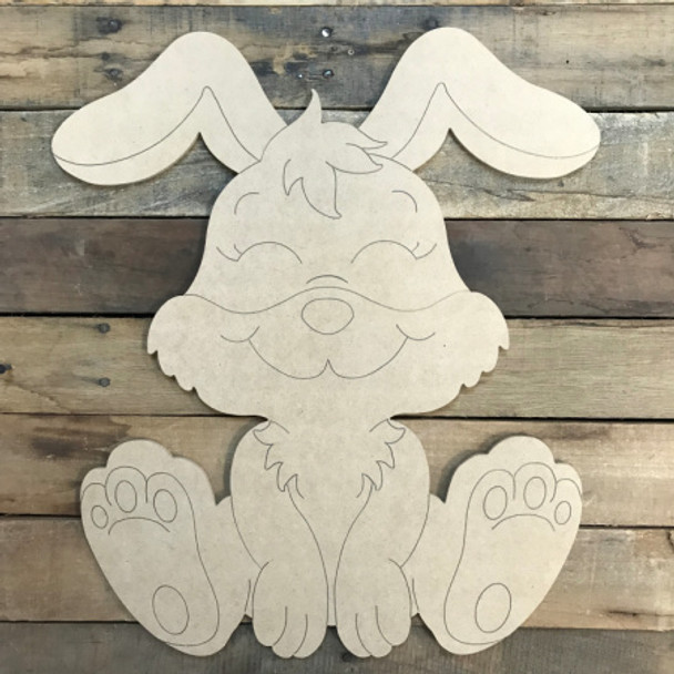 Paint by Line, Sitting Bunny  Unfinished Wood Shape