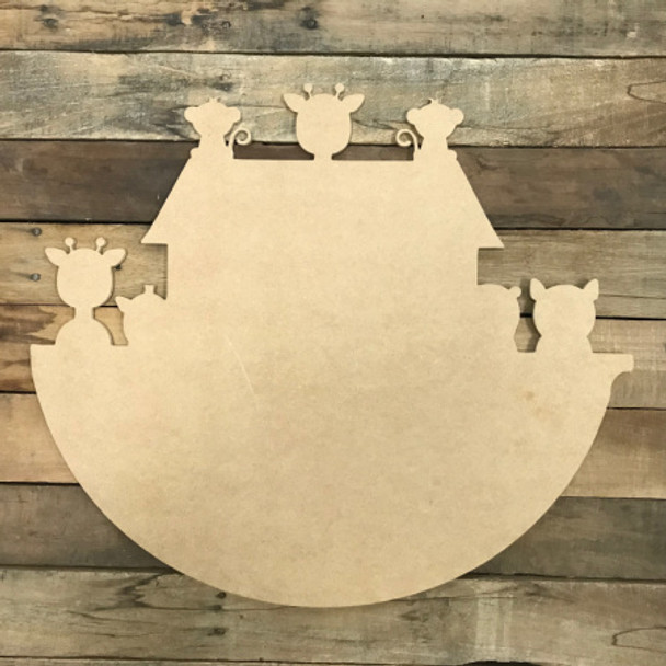 Noah's Ark, Unfinished Wooden Cutout Craft
